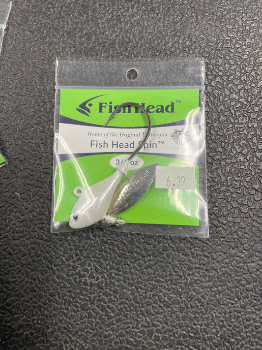 Fish Head Spin  3/8 oz. Pearl White