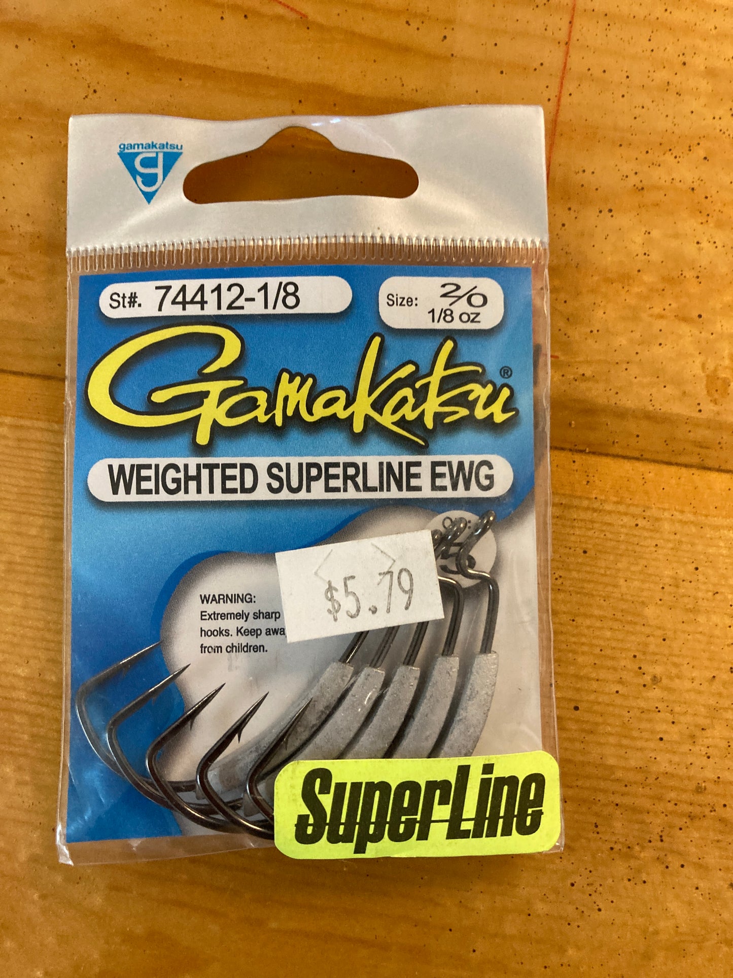Gamakatsu Weighted Superline EWG 2/0. 1/8 oz.