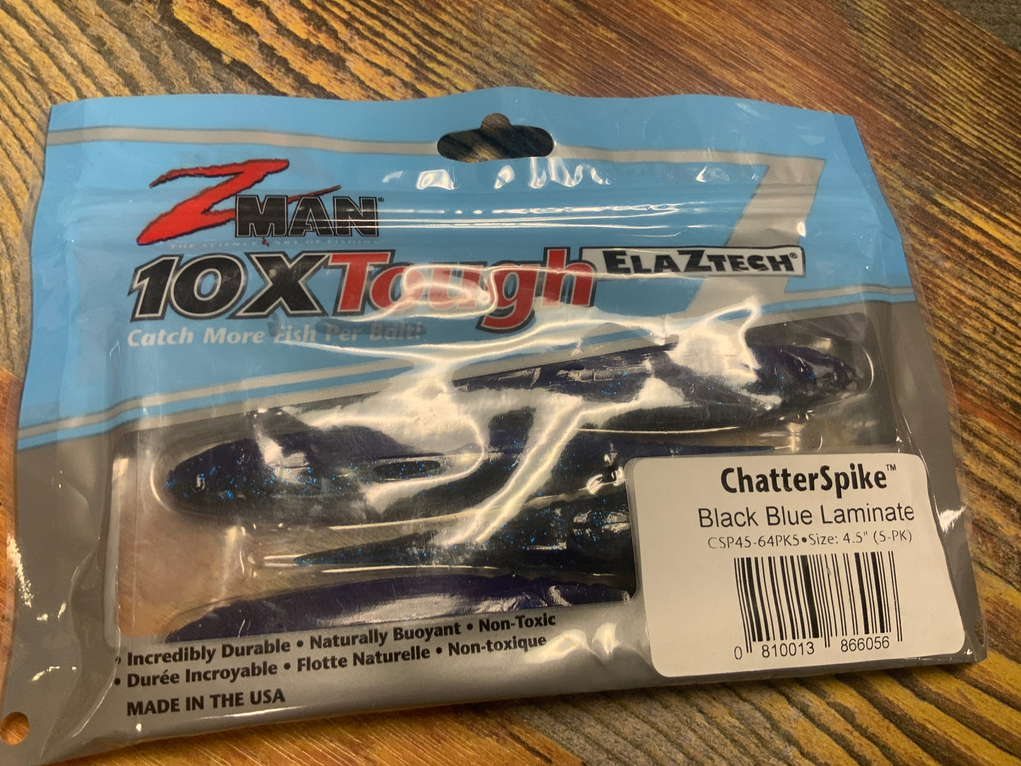 Z Man Chatterbait Chatterspike 4.5" Blk Blue Laminate