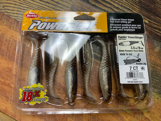 Berkley Paddlin Power Stinger 3.5" Grn Pumpkin Pearl Wht
