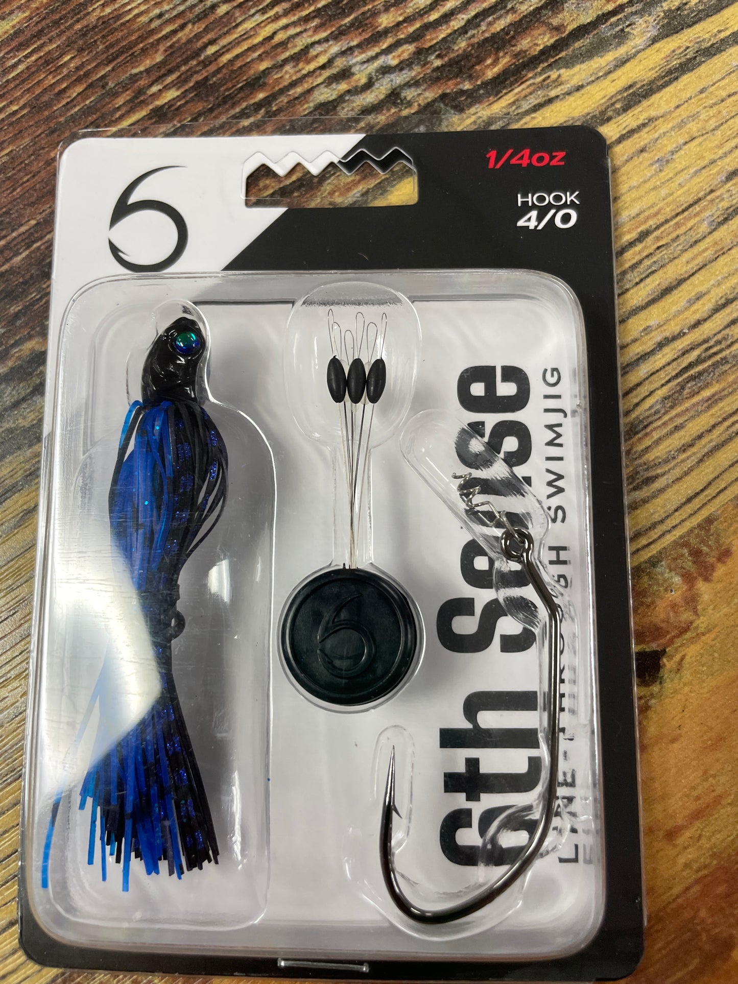 6th Sense Line Through Swim Jig 1/4 oz 4/0 Black and Blue