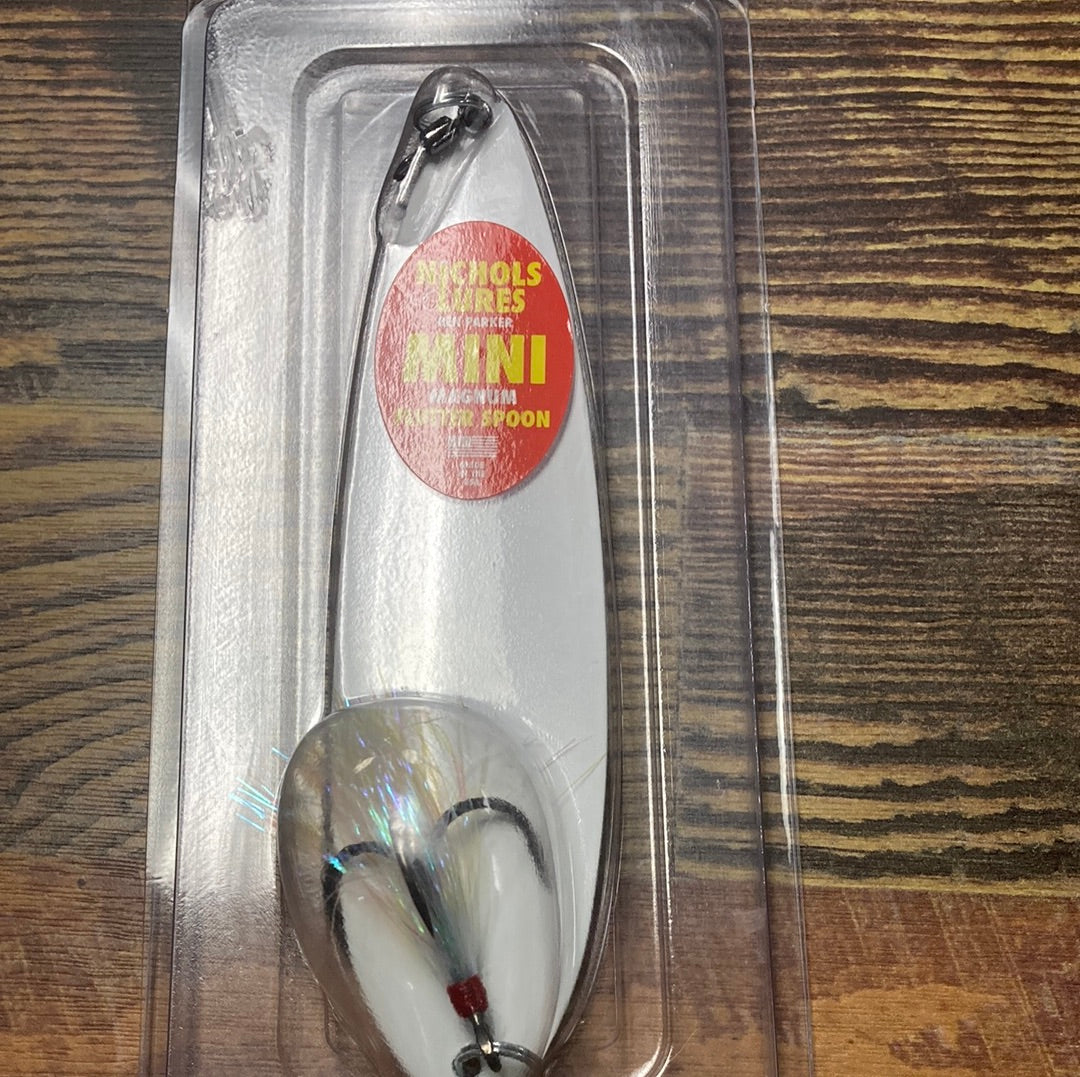 Nichols Mini Magnum Flutter Spoon - White – Lake Fork Resort