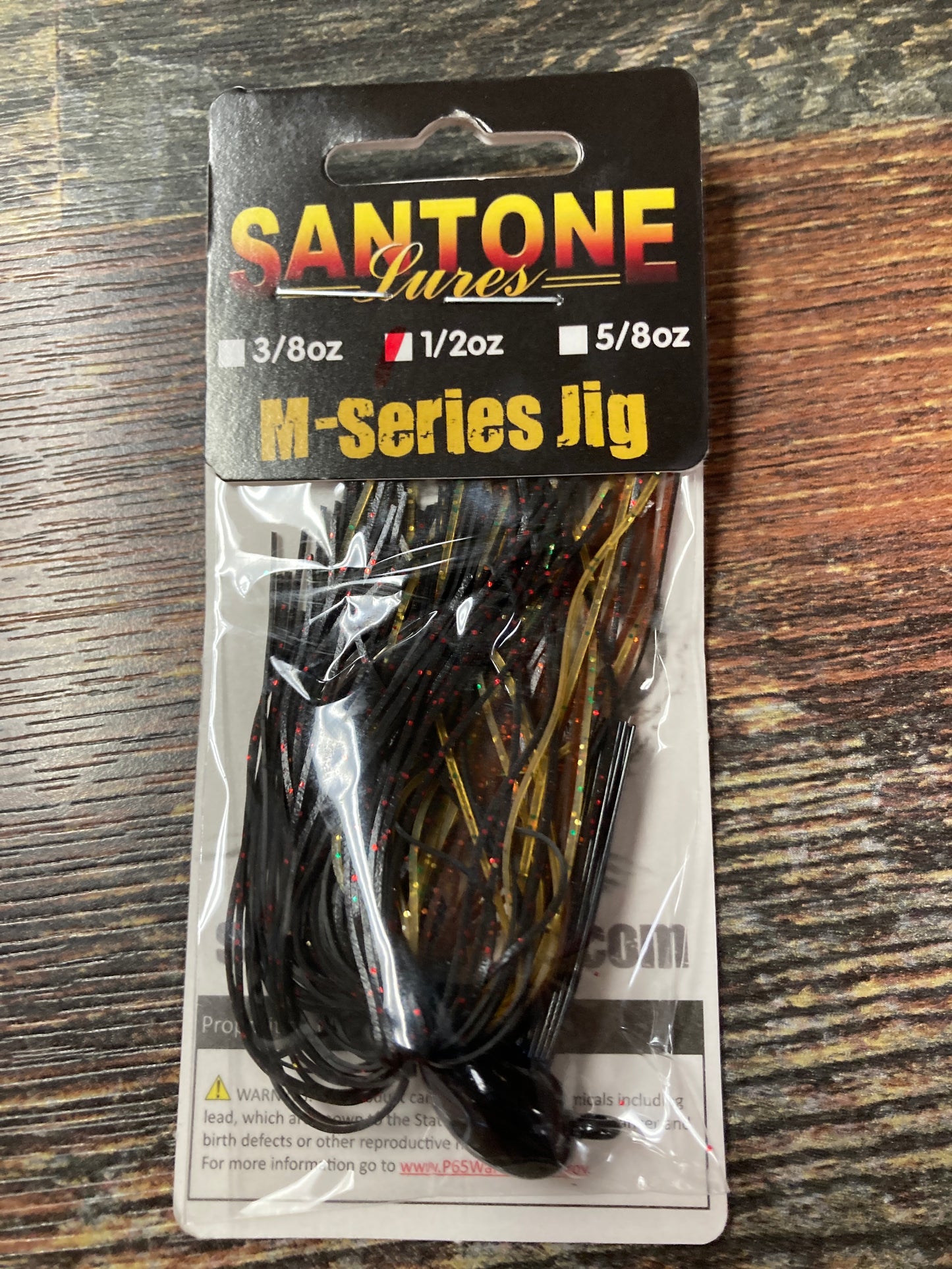 Santone 1/2 oz M Series Jig Black Brown Amber