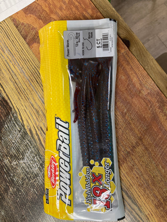 Berkley 12” Power Worm Blue Fleck