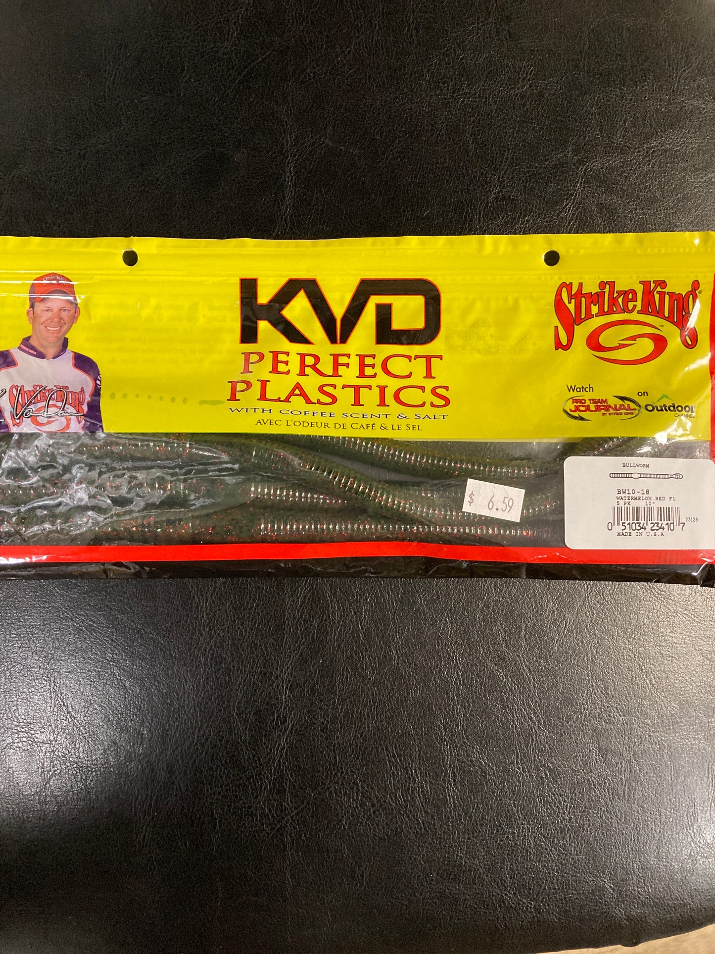 Strike King KVD Bull Worm 10” Watermelon Red
