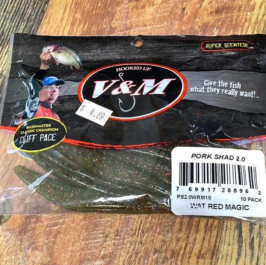V&M Pork Shad 2.0 - Watermelon Red Magic