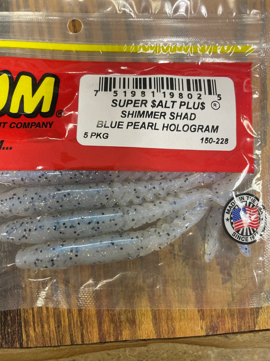 Zoom Shimmer Shad 4.25" Blue Pearl Hologram
