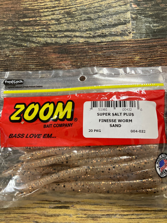Zoom Finesse Worm 4.5" Sand