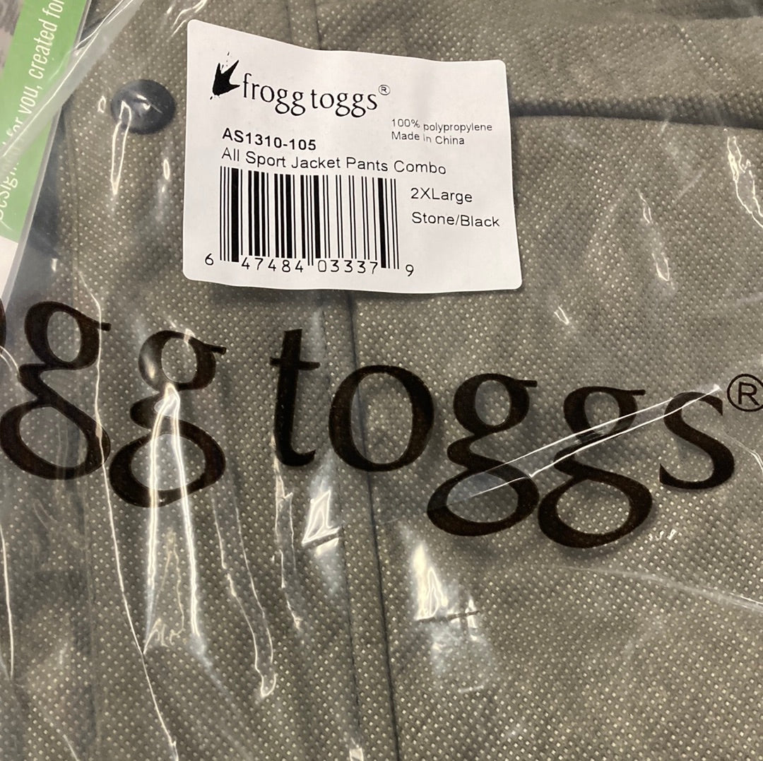 Frogg Toggs Sport Jacket/Pants Combo - 2XL - Stone Black