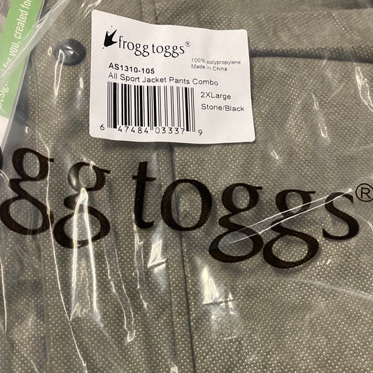 Frogg Toggs Sport Jacket/Pants Combo - 2XL - Stone Black