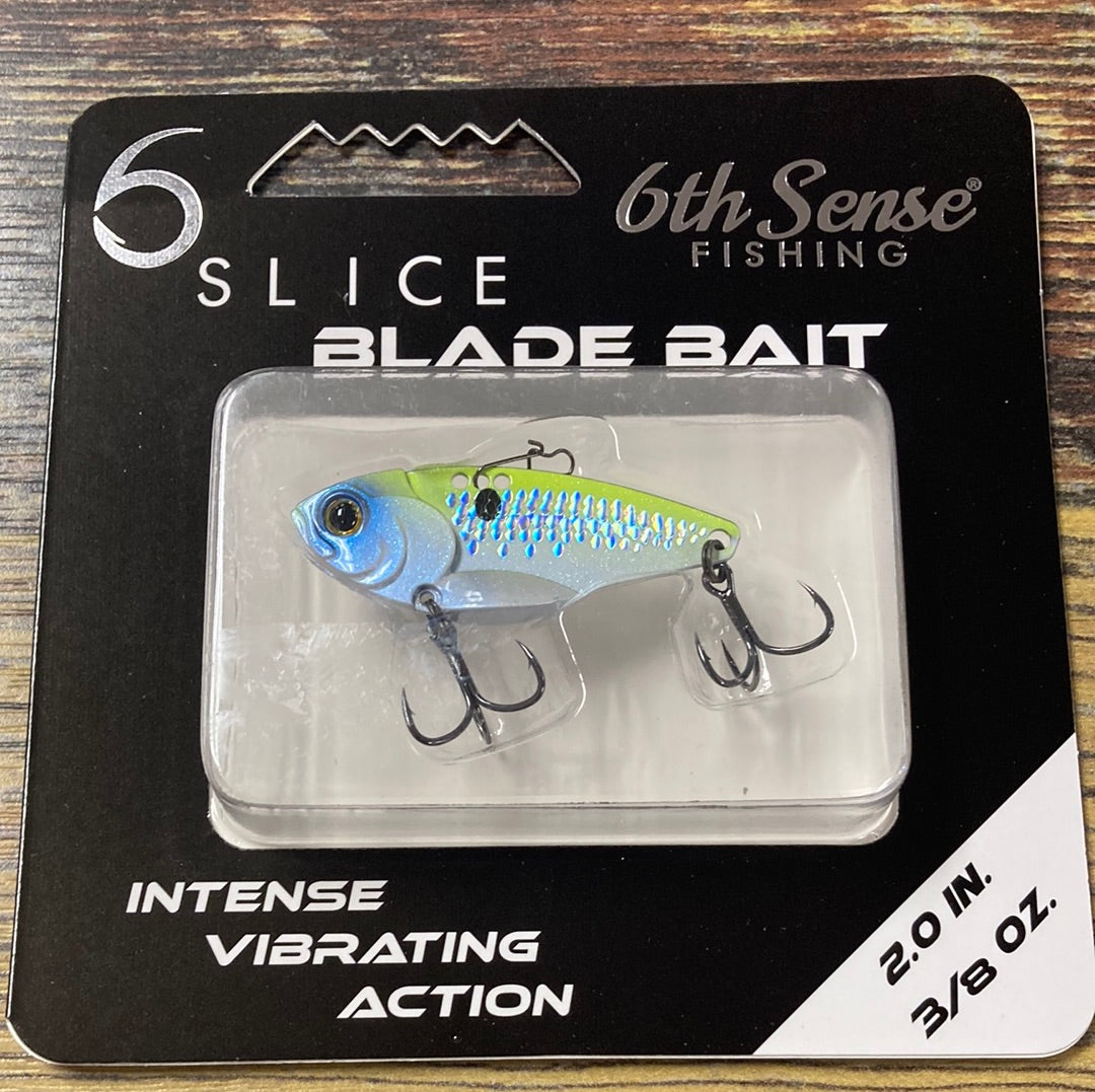 6th Sense Slice Blade Bait 3/8 oz. 2.0" Electric Shad Lake Fork Resort 6th Sense Slice Blade Bait 3/8 oz. 2.0" Electric Shad Lake Fork Resort