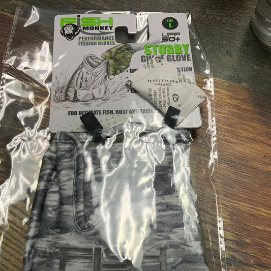 Fish Monkey Stubby Gloves - Lg - Grey Water