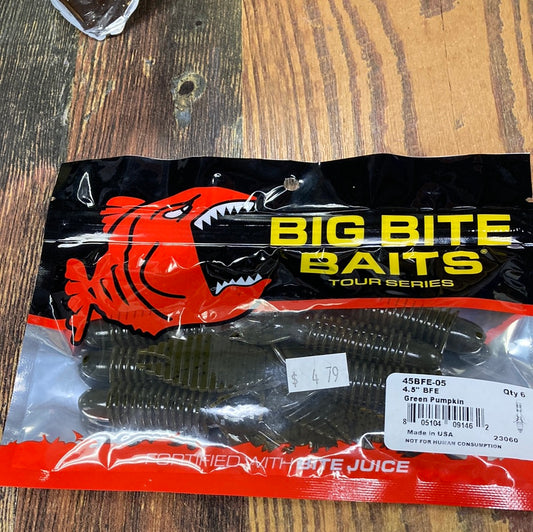 Big Bite Baits 4.5” BFE Green Pumpkin