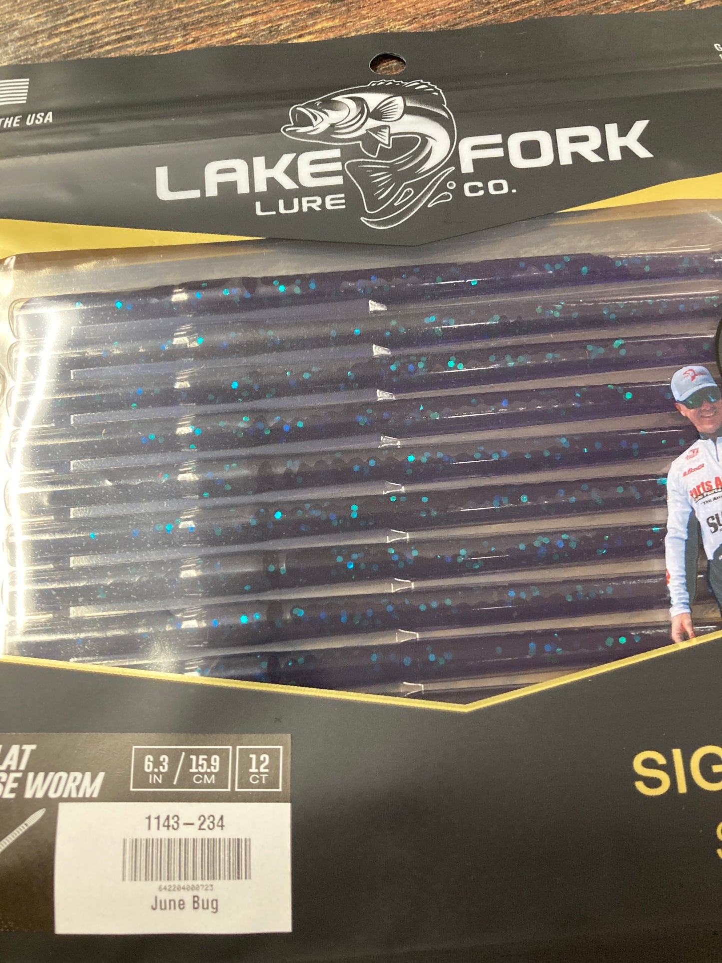 Lake Fork Lures Pro Flat Worm June Bug