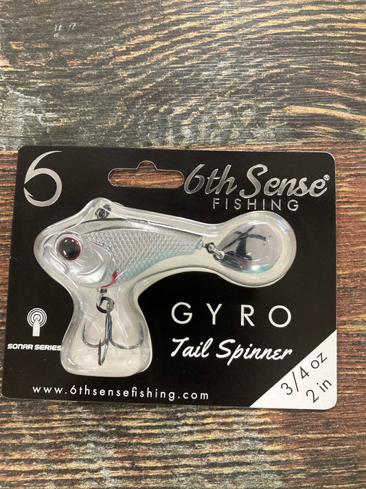 6th Sense Gyro Tail Spinner 3/4 oz. 2" Chrome Black Back