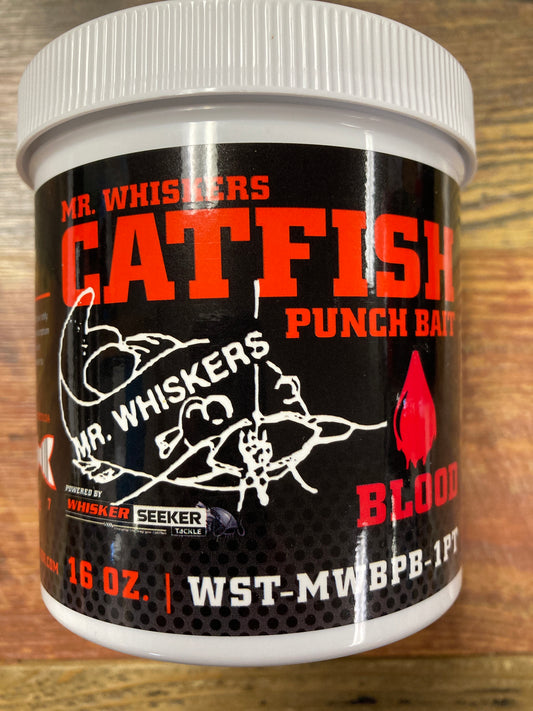 Mr. Whiskers Catfish Punch Bait 16 oz. Blood