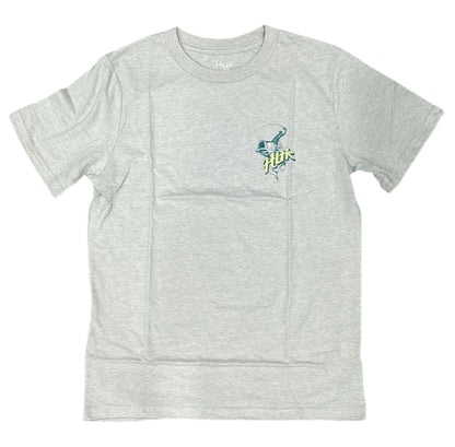 HUK Rodeo Bass Tee YS River Rock Heather