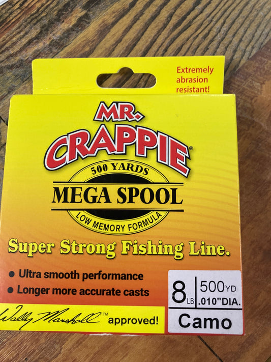 Mr Crappie Mono 8 lb. 500 yd Camo