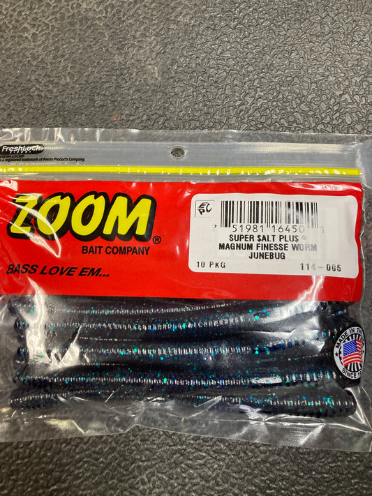 Zoom Magnum Finesse Worm - Junebug