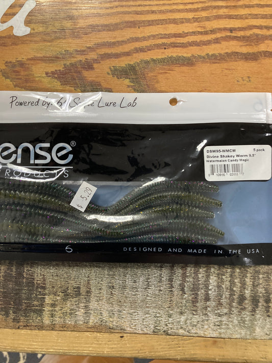 6th Sense Divine Shakey Worm 9.5” Watermelon Candy Magic
