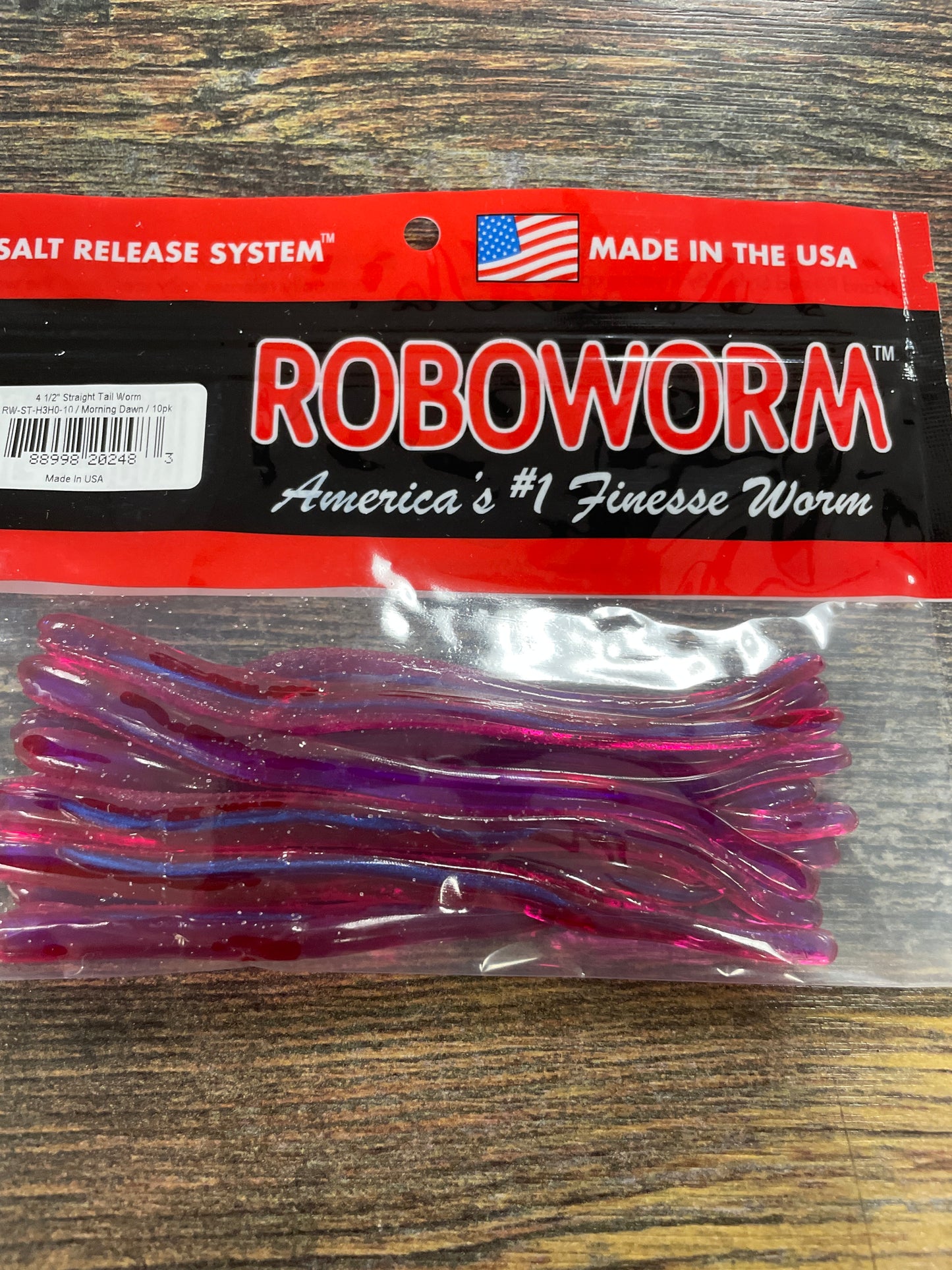 Roboworm 4.5” Straight Tail Worm Morning Dawn 10 pack.