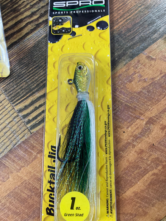 SPRO Bucktail Jig 1 oz. Green Shad