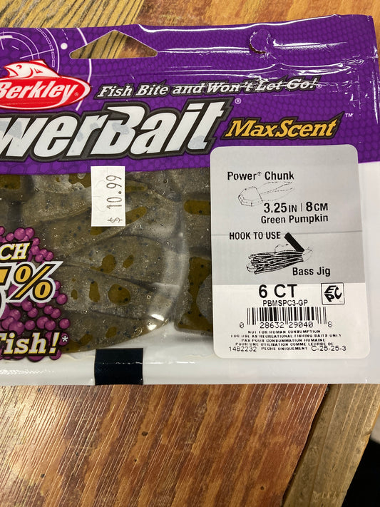 Berkley Power Chunk 3.25" Green Pumpkin