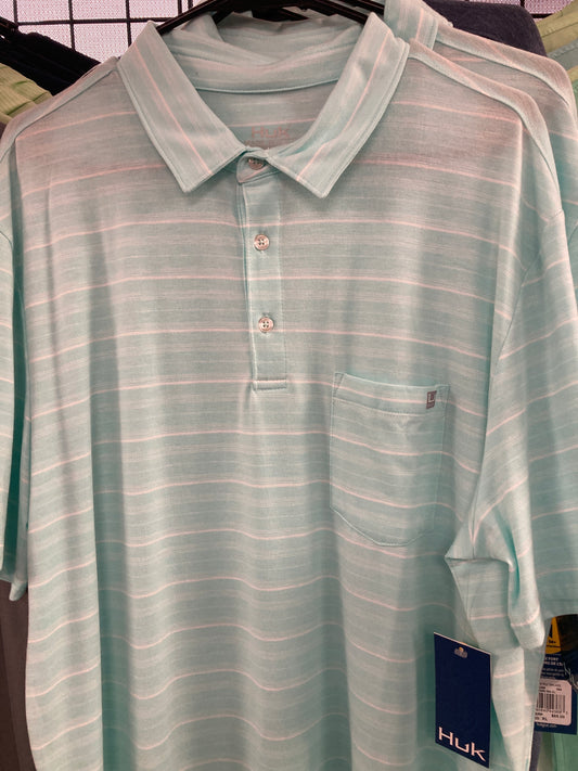 HUK Waypoint Polo Twin Lakes Lg