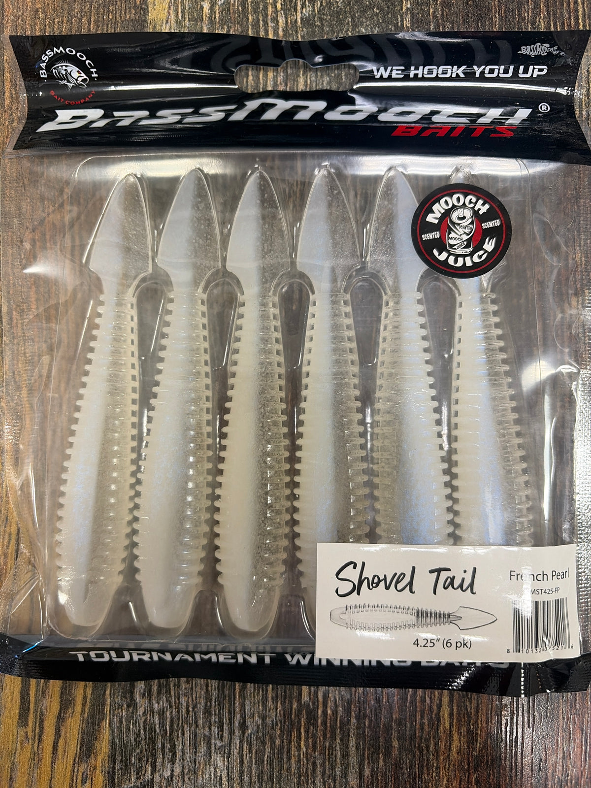 Bassmooch Shovel Tail 4.25” French Pearl
