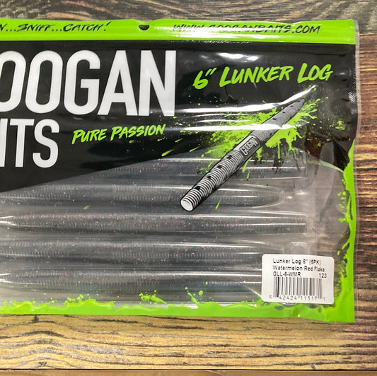 Googan Lunker Log 6" Watermelon Red Flake