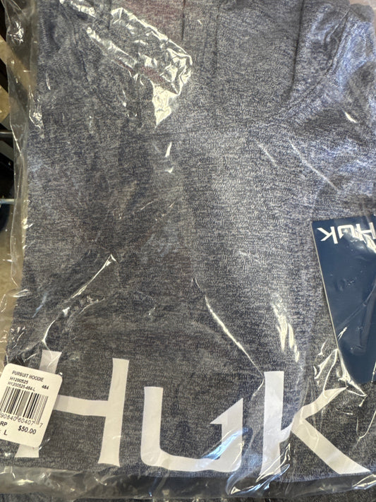 HUK Pursuit LS Hoodie Heather Navy XXL
