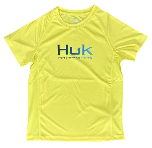 HUK Pursuit SS Crew Solid Yellow YXL