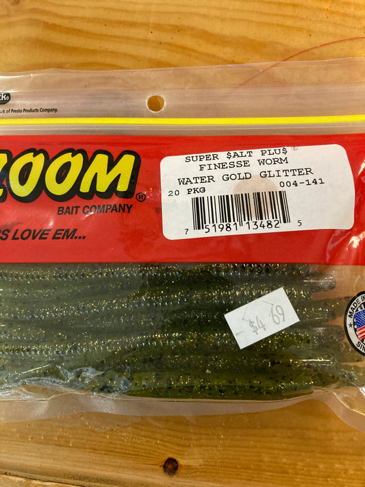 Zoom Finesse Worm - Water Gold Glitter