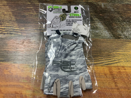 Fish Monkey Stubby Gloves - Lg -  Grey Water