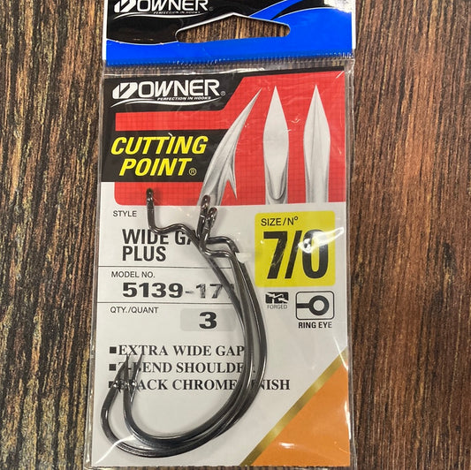 Owner Wide Gap Plus 7/0 Chrome Black