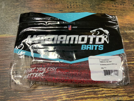 Yamamoto Senko 5” Clear/Black & Red Flake