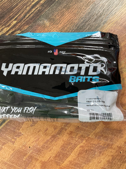 Yamamoto Swimming Senko 5" Watermelon/Lg Black Flake