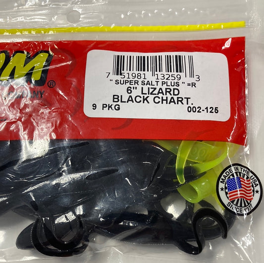 Zoom 6” Lizard - Black/chart