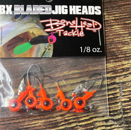 Bonehead 1/8oz Bx Bladed jig heads Orange