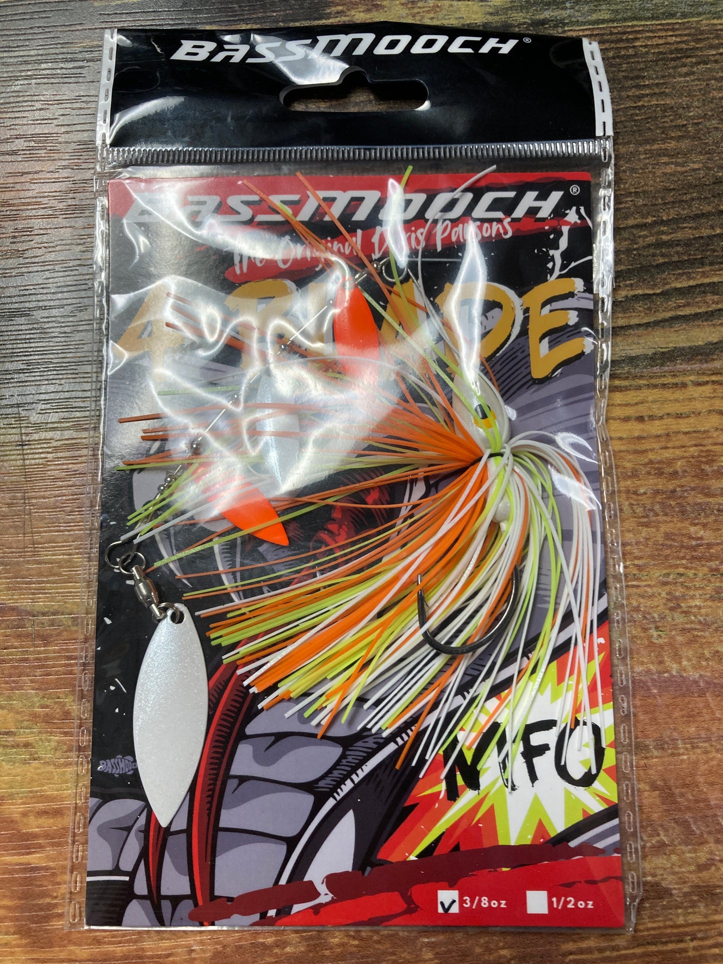 Bassmooch 3/8 oz MFO Wht/Chart/org