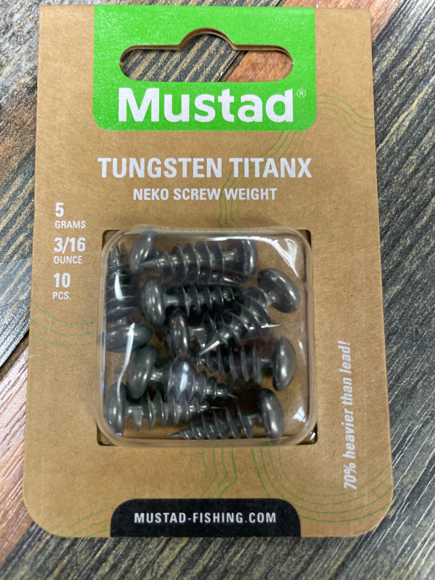 Mustad Tungsten Titans Neko Screw Weight 3/16oz 10 Pieces
