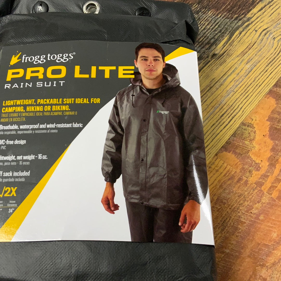 Frogg Toggs Pro Lite Rain Suit 2XL - Carbon Black