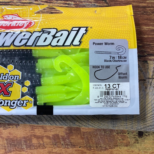 Berkley Power Worm 7” Black/Chart