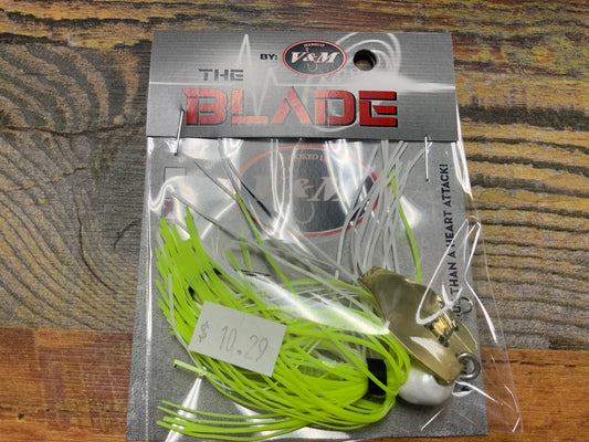 V&M The Blade Jig 1/2 oz. Chartreuse White