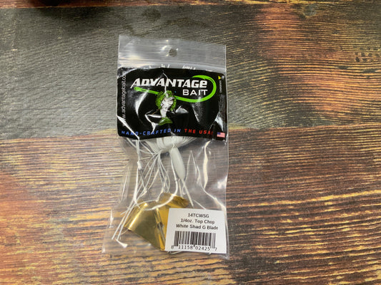 Advantage Top Chop Buzz Bait 1/4 oz. Gold White