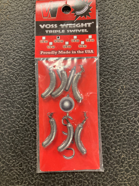 Voss Triple Swivel Drop Shot Weight 3/16 oz.