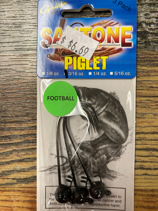 Santone Piglet Football Jig Head 3/16 oz. Black