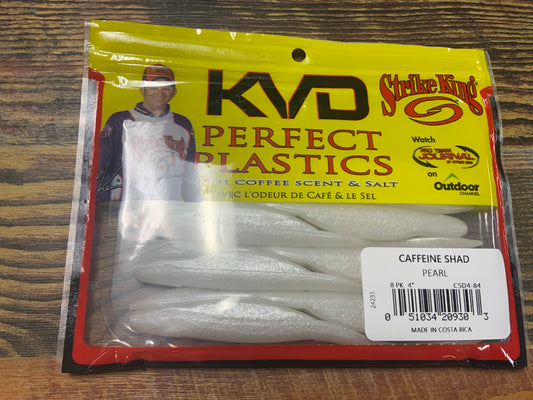 Strike King Caffeine Shad 4" Pearl