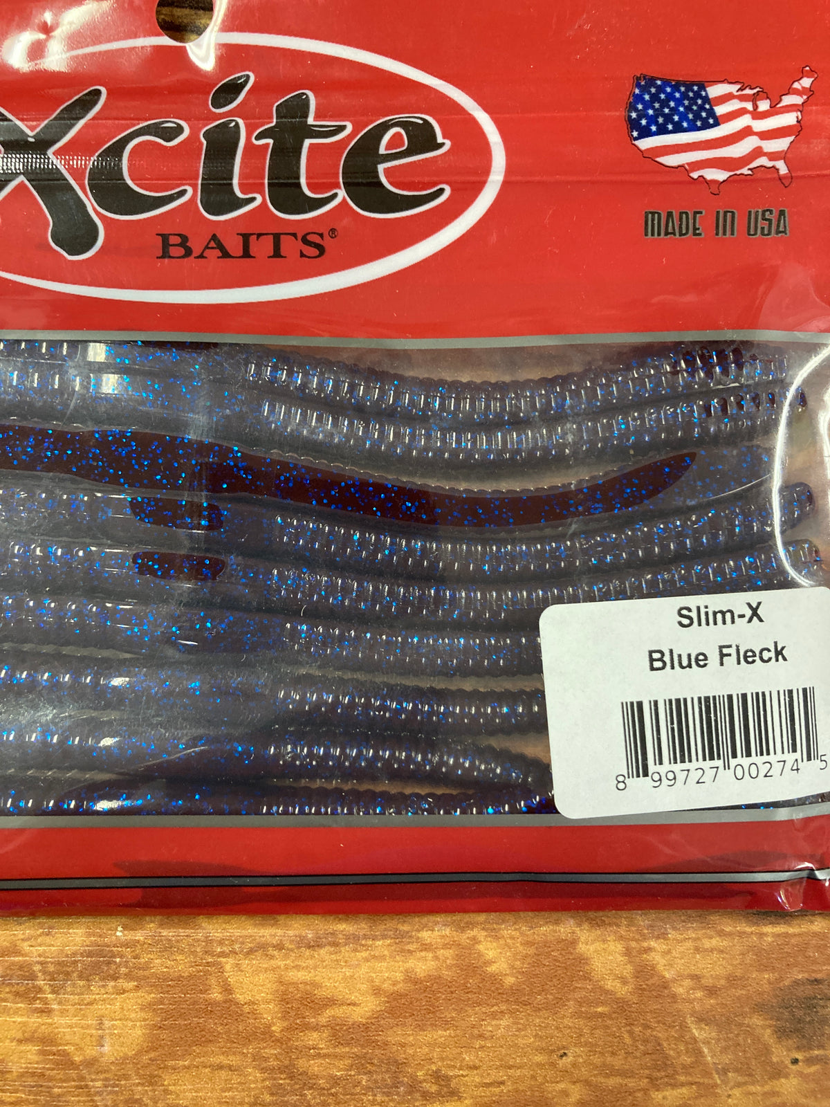 Xcite Slim X Worm 6" Blue Fleck