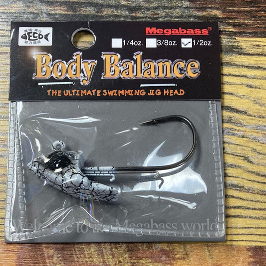 Mega Bass Body Balance 1/2oz jig head White Python